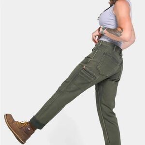 Olive Green High-Waist Utility Shop Pants - 4x30